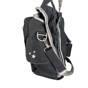 Ju-Ju-Be Multipurpose Diaper Messenger Bag Black Mesh Compartments